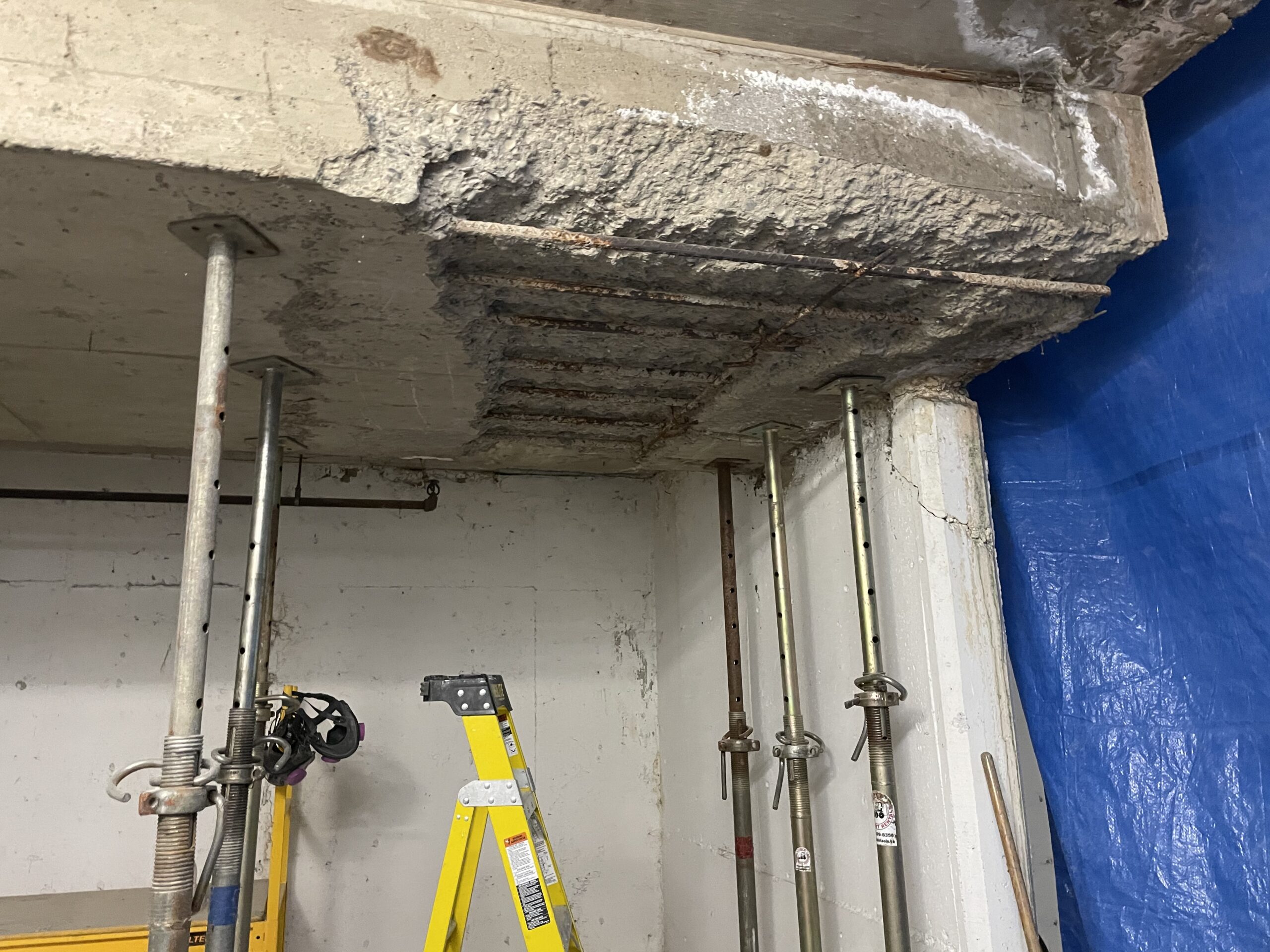 Concrete repair work in progress Metro Vancouver