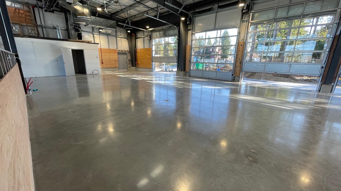 Completed high-gloss polished concrete floor