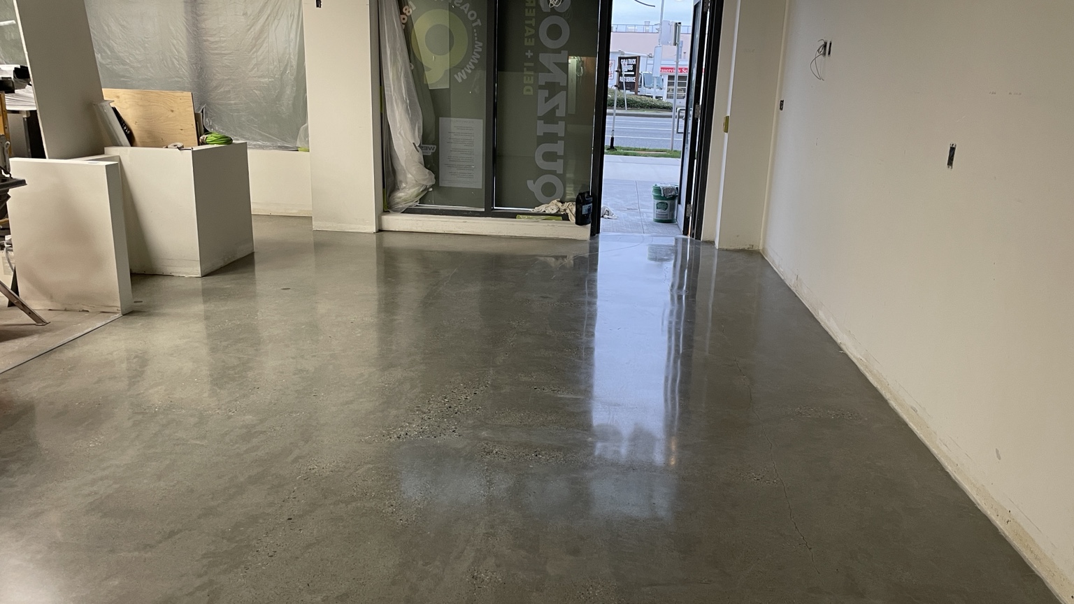 Finished polished concrete floor by Miyagi Construction